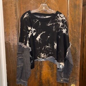 Dance & Marvel Monochrome Tie-Dye Top